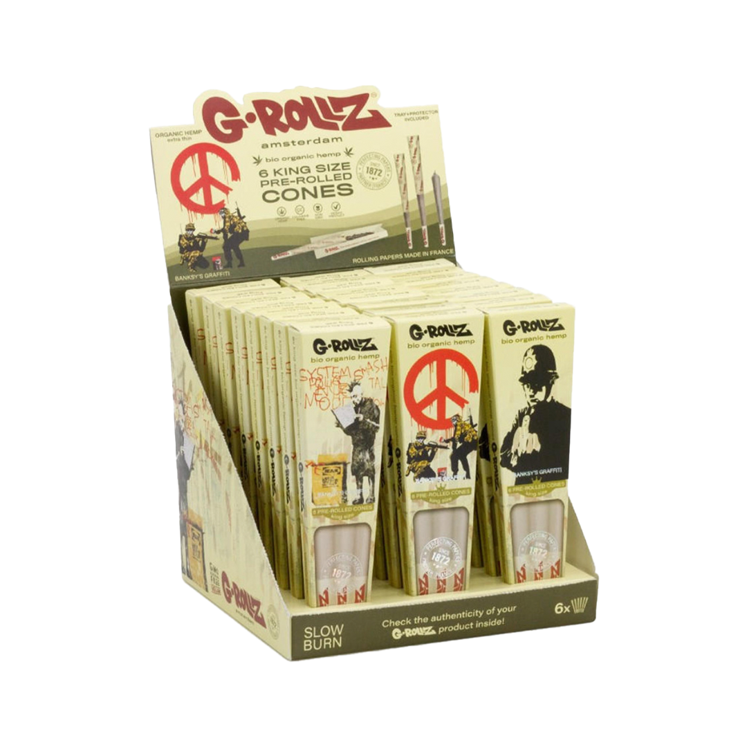 G-Rollz Banksy's Organic Hemp Extra Thin Cones