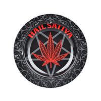 Hail Sativa Round Metal Ashtray